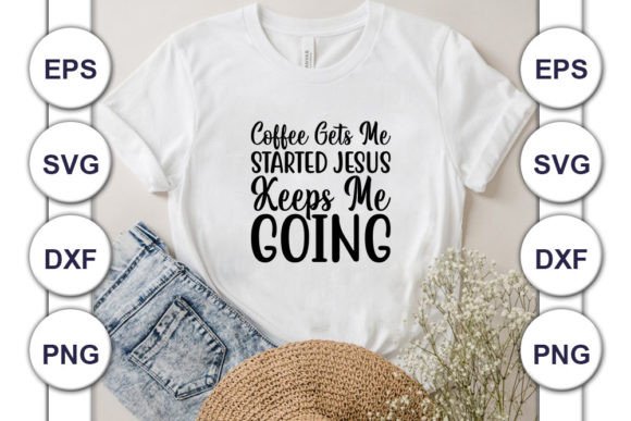 Coffee SVG Design: Faith & Caffeine Graphics for T-Shirt Designs